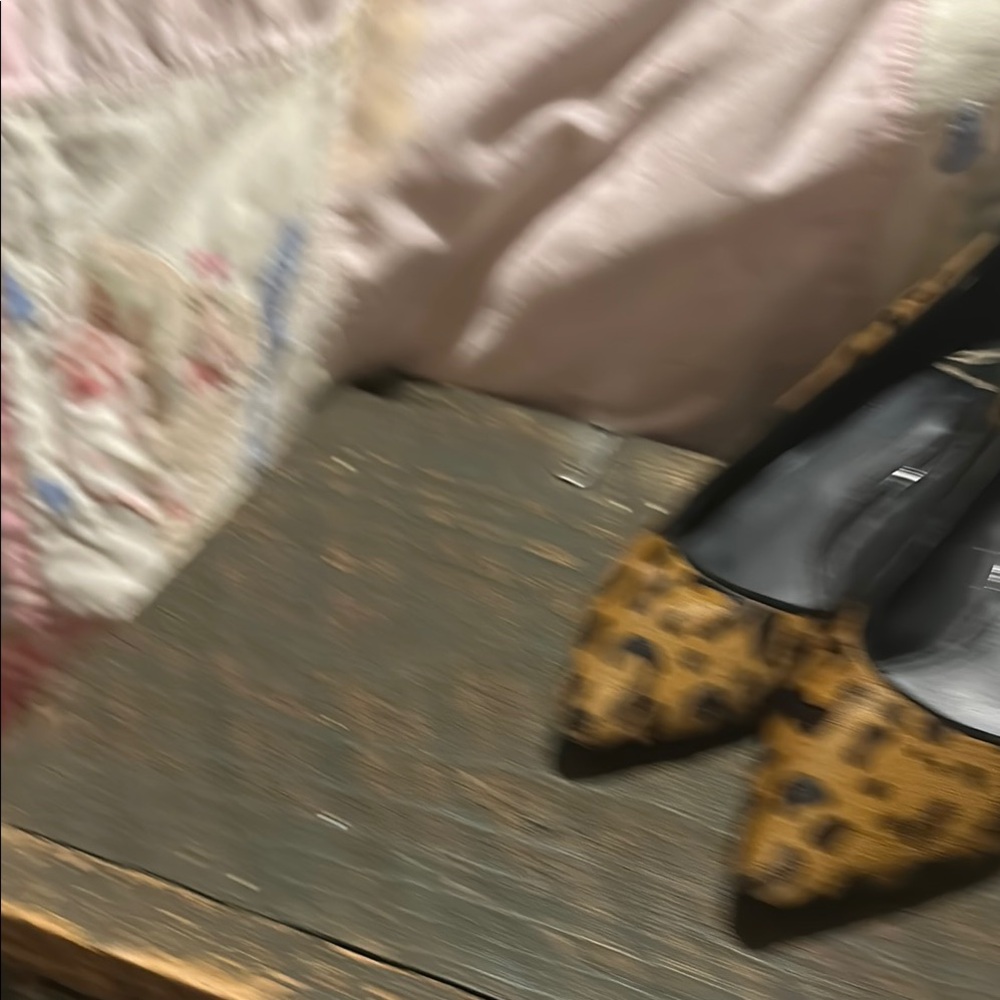 Brian Atwood Leopard Print Pointed-Toe Pumps in Tan and Black - Picture 2 of 12